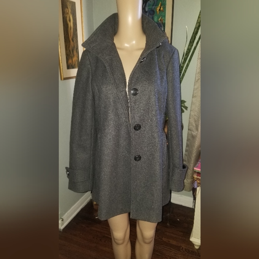 Kenneth Cole Wool Pea Coat Hood 10P